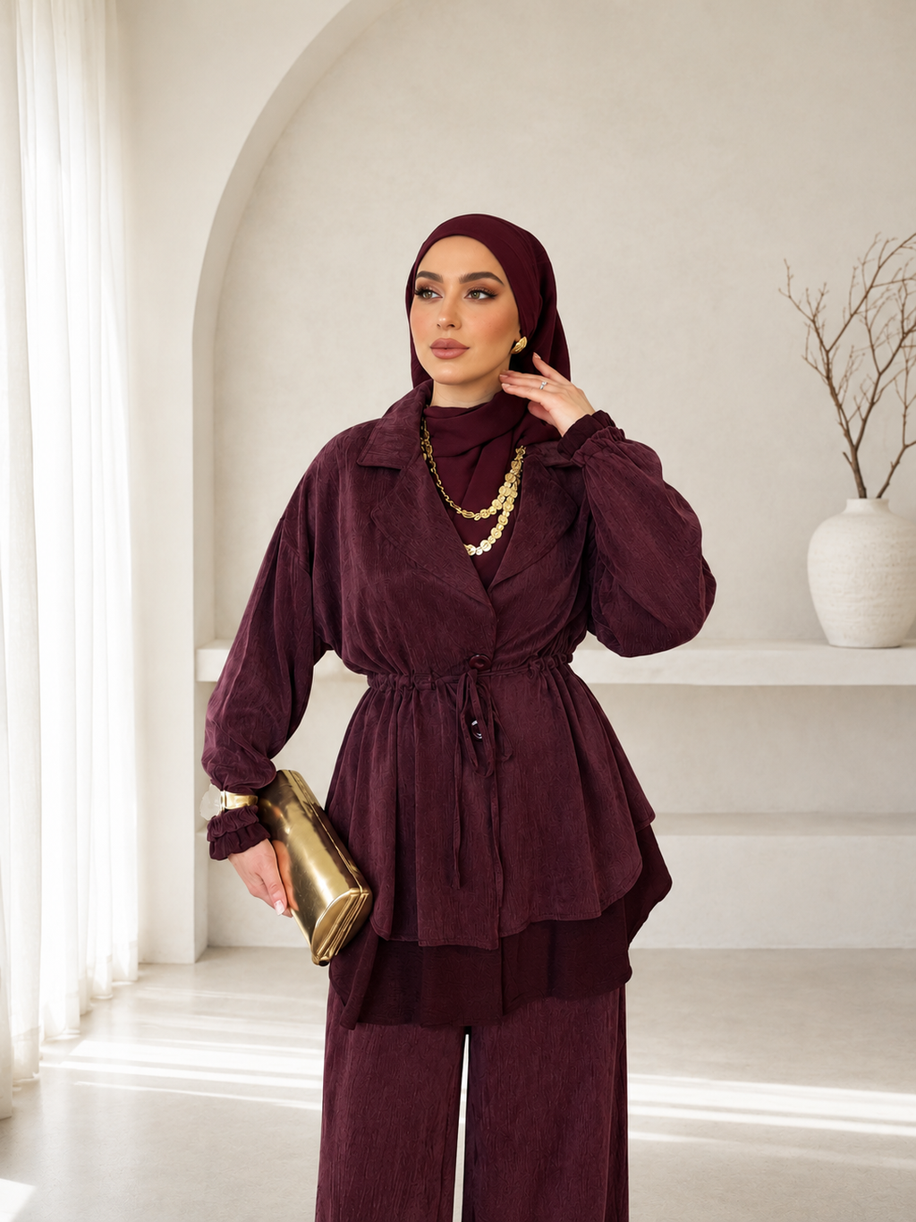 Ensemble Prestige 2 Pièces – Veste ajustable à Taille  & Pantalon Large
