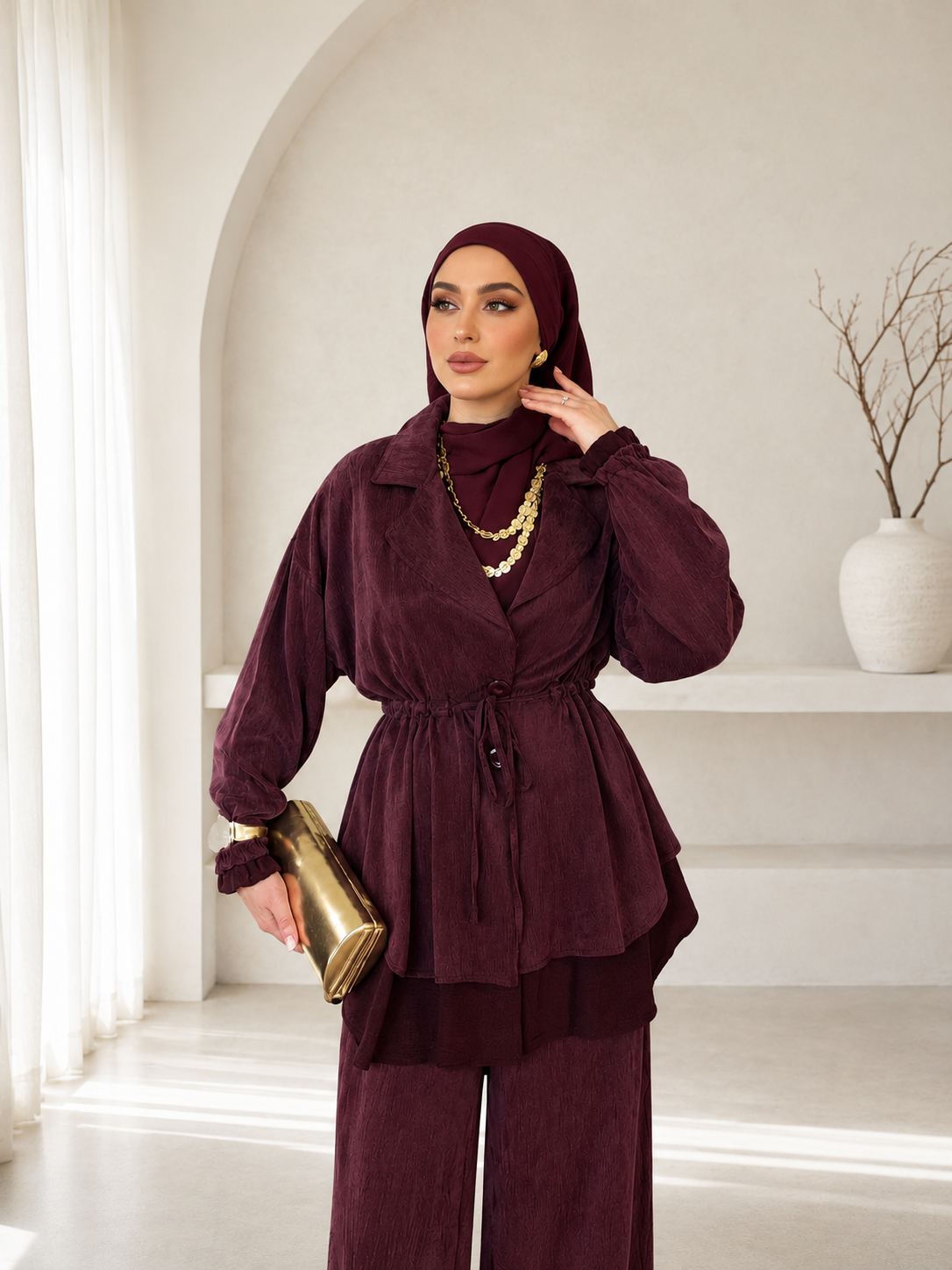 Ensemble Prestige 2 Pièces – Veste ajustable à Taille  & Pantalon Large