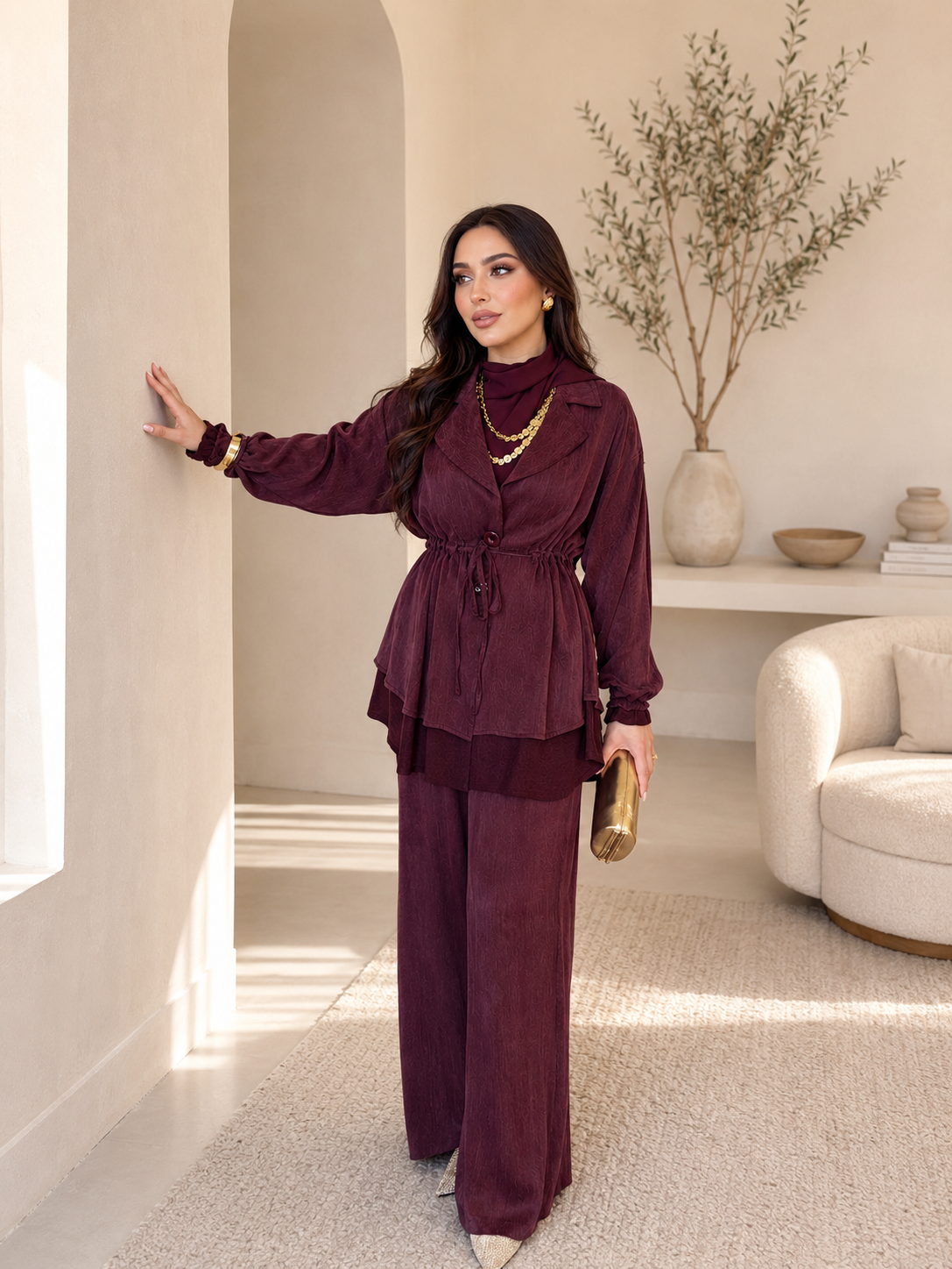 Ensemble Prestige 2 Pièces – Veste ajustable à Taille  & Pantalon Large