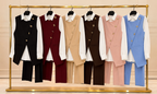 Ensemble Femme Élégant 3 Pièces avec Gilet Croisé Sans Manches, Chemise Blanche à Col et Pantalon Droit