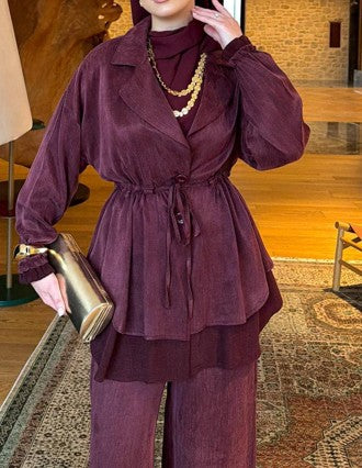 Ensemble Prestige 2 Pièces – Veste ajustable à Taille  & Pantalon Large