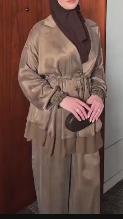 Ensemble Prestige 2 Pièces – Veste ajustable à Taille  & Pantalon Large